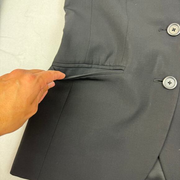 J Crew Tollegno 1900 Wool Blazer Jacket Black Stretch Single Breasted Womens 2 - Picture 6 of 15